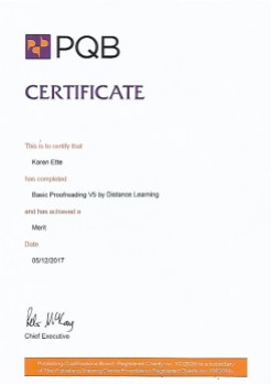 Proofreading certificate